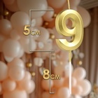 Свеча в торт на шпажке «Цифра 9», золотая, 5 см - Фото 2