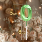 Свеча в торт на шпажке «Цифра 0», зеленая, 5 см - Фото 2