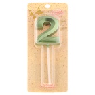 Свеча в торт на шпажке «Цифра 2», зеленая, 5 см - Фото 5