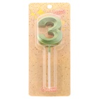 Свеча в торт на шпажке «Цифра 3», зеленая, 5 см - Фото 5