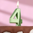 Свеча в торт на шпажке «‎Грань», цифра "4",изумруд, 5 см - фото 318562661