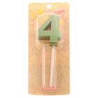 Свеча в торт на шпажке «Цифра 4», зеленая, 5 см - Фото 5
