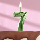Свеча в торт на шпажке «‎Грань», цифра "7",изумруд, 5 см - Фото 1