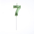 Свеча в торт на шпажке «Цифра 7», зеленая, 5 см - Фото 4