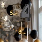 Свеча в торт на шпажке «Цифра 4», черная, 5 см - Фото 2