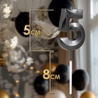 Свеча в торт на шпажке «Цифра 5», черная, 5 см - Фото 2