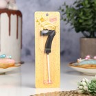 Свеча в торт на шпажке «Цифра 7», черная, 5 см - Фото 4