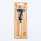 Свеча в торт на шпажке «Цифра 7», черная, 5 см - Фото 7