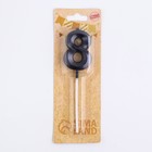 Свеча в торт на шпажке «Цифра 8», черная, 5 см - Фото 7