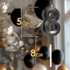 Свеча в торт на шпажке «Цифра 8», черная, 5 см - Фото 2