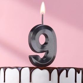 Свеча в торт на шпажке «‎Грань», цифра "9", черная, 5 см