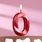 Свеча в торт на шпажке «‎Грань», цифра "0", 5 см, красная - фото 318562713