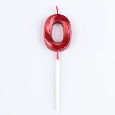 Свеча в торт на шпажке «Цифра 0», красная, 5 см