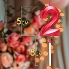 Свеча в торт на шпажке «Цифра 2», красная, 5 см - Фото 2