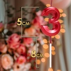 Свеча в торт на шпажке «Цифра 3», красная, 5 см - Фото 2