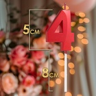 Свеча в торт на шпажке «Цифра 4», красная, 5 см - Фото 2