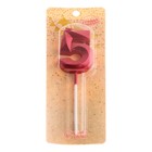 Свеча в торт на шпажке «Цифра 5», красная, 5 см - Фото 7