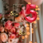 Свеча в торт на шпажке «Цифра 5», красная, 5 см - Фото 2