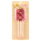 Свеча в торт на шпажке «Цифра 8», красная, 5 см - Фото 7