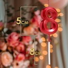 Свеча в торт на шпажке «Цифра 8», красная, 5 см - Фото 2