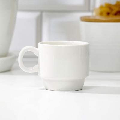 Кружки керамические на металлической подставке «Кофе лучшее начало», 4 шт., 150 мл