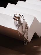 Серьга кафф «Цепочки», цвет серебро - Фото 4