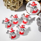 Талисман Новогодний "Дедушка Мороз", цвет красно-белый в серебре - фото 9310828