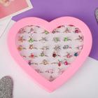 Кольцо детское «Любимые животные», форма МИКС, цветное, безразмерное (комплект 36 шт) - фото 22575891