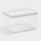 Ёмкость для хранения сыпучих продуктов IDEA «Степ», 1.1 л, 16×10×9.5 см, пластик, крышка белая - Фото 2