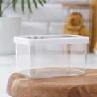 Ёмкость для хранения сыпучих продуктов IDEA «Степ», 1.1 л, 16×10×9.5 см, пластик, крышка белая - Фото 5