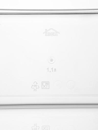 Ёмкость для хранения сыпучих продуктов IDEA «Степ», 1.1 л, 16×10×9.5 см, пластик, крышка белая