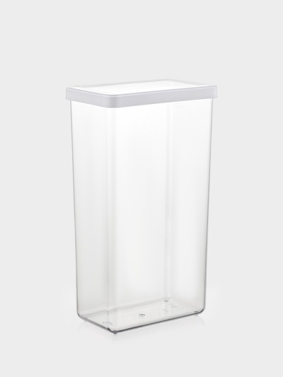 Банка для хранения сыпучих продуктов IDEA «Степ», 3.2 л, 16×10×28 см, пластик, крышка белая