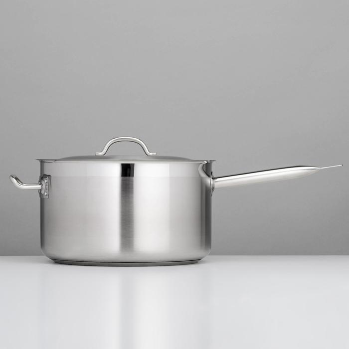 УЦЕНКА Сотейник, 10 л, d=28 см, нержавеющее тройное дно, индукция - Фото 1