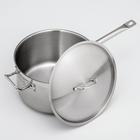 УЦЕНКА Сотейник, 10 л, d=28 см, нержавеющее тройное дно, индукция - Фото 3