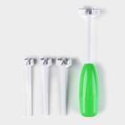 Устройство для фаршировки овощей Доляна «Прино», 4 насадки, пластик, зелёное - Фото 1