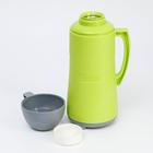 Термос 1 л, со стеклянной колбой, сохраняет тепло 8 ч, 30 х 16 см, зеленый - фото 22969106