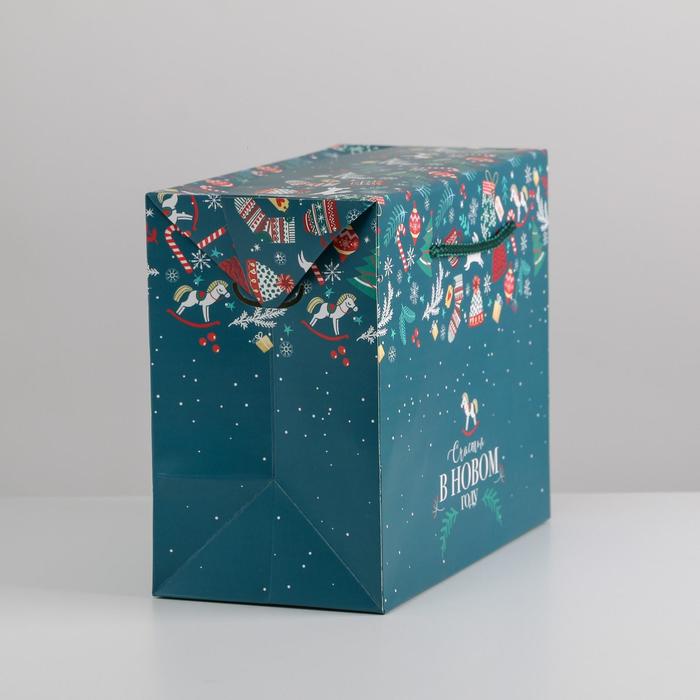 Пакет-коробка подарочный Дарите Счастье Подарок, 23 x 18 x 11 см