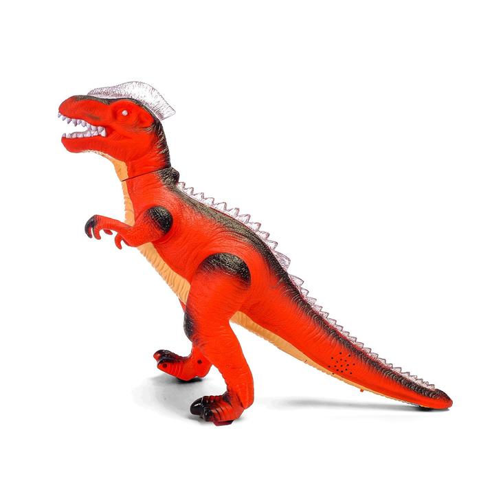 Динозавр радиоуправляемый «T-Rex», световые и звуковые эффекты, работает от батареек, цвет красный - фото 1905815767