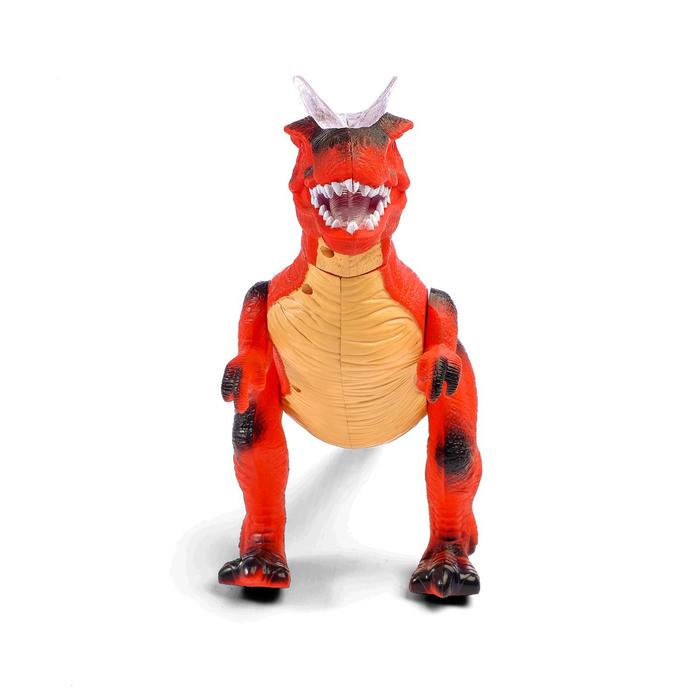 Динозавр радиоуправляемый «T-Rex», световые и звуковые эффекты, работает от батареек, цвет красный - фото 1905815769