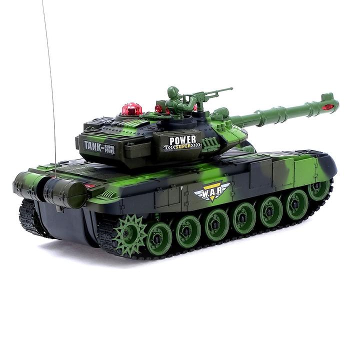 Танк радиоуправляемый «Защитник», с аккумулятором, световые и звук. эффекты, цвет зелёный 50329