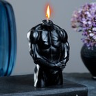 Фигурная свеча "Мужской торс №2" черная, 9см - фото 9311790