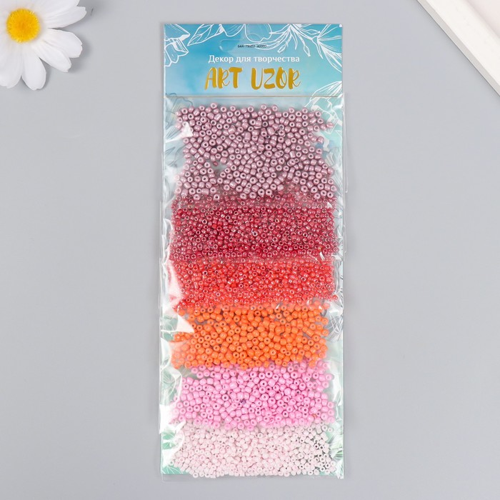 Бисер круглый «Оттенки розового», 6 цветов × 10 г - Фото 1