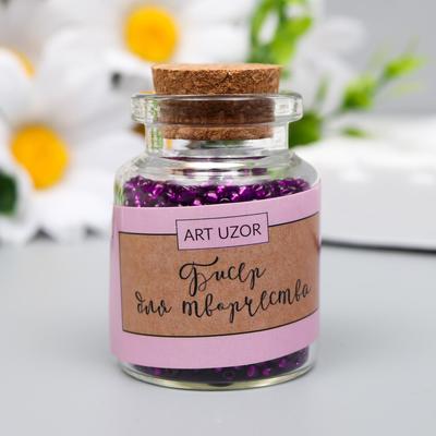 Бисер круглый 12/0 в бутылочке «Фиолетовый», прозрачно-цветной, 20 г