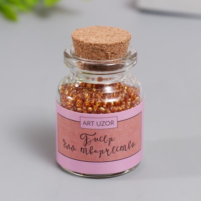 Бисер круглый 12/0 в бутылочке «Бронзово-коричневый», прозрачно-цветной, 20 г