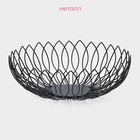 Фруктовница Доляна «Маргаритка», 27×27×9 см, чёрная - Фото 2