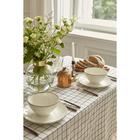 Скатерть «Доляна. Клетка», 145×200±3 см, рогожка 130 г/м, белая - Фото 8