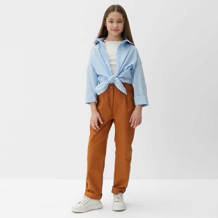 Джинсы для девочки MINAKU: Casual collection KIDS, цвет рыжий, рост 122 см