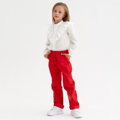 Джинсы для девочки MINAKU: Casual collection KIDS, цвет красный, рост 128 см