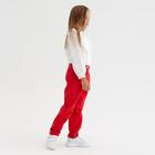 Джинсы для девочки MINAKU: Casual collection KIDS, цвет красный, рост 140 см - фото 37548093