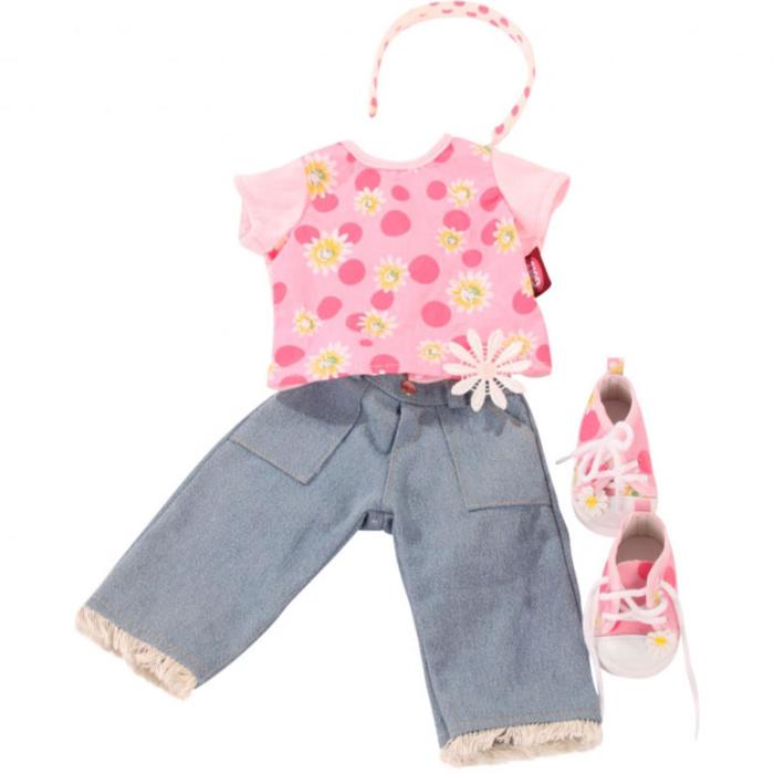 Набор одежды джинсы, футболка и кеды для куклы 45-50 см - Фото 1